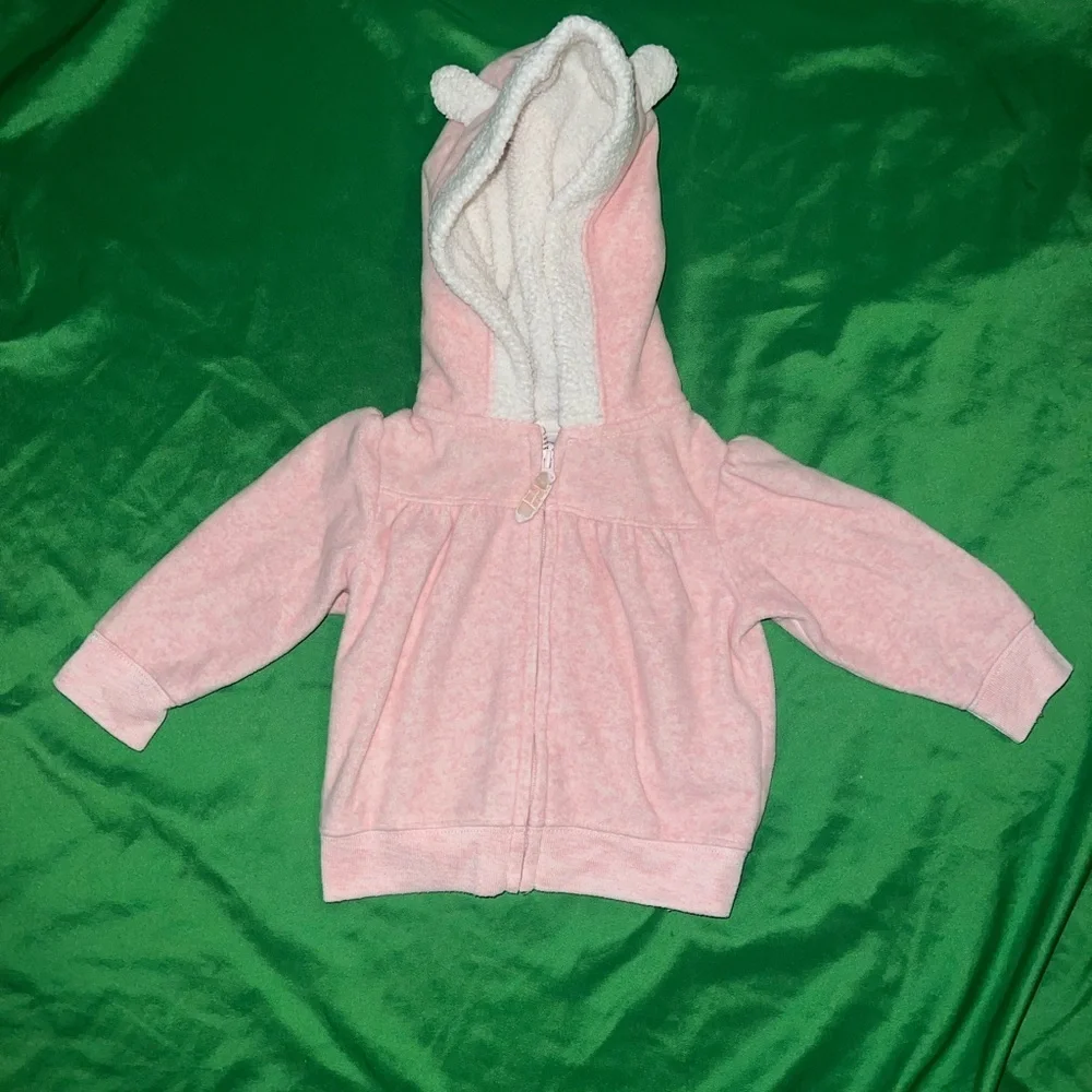 Carter's Pink Fleece Hoodie with Ears 6Months